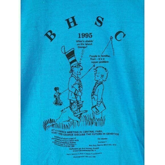 Vintage Huntington's Disease Cure Shirt Adult Large Unisex 1995 Research Blue - Picture 6 of 12